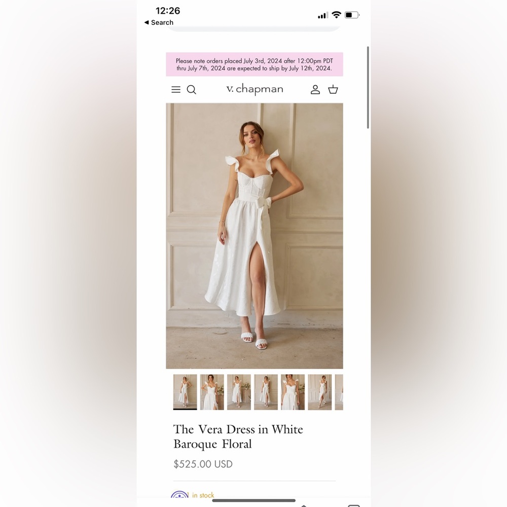 V Chapman Vera Dress White